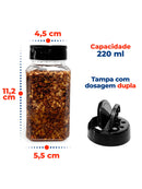 Kit 6 Pots Seasoning Double Dizing Lid 220ml Seasoning and Spices