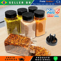 Kit 6 Pots Seasoning Double Dizing Lid 220ml Seasoning and Spices