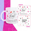 Caneca Presente Mãe Lembrancinha 330ml Café Chá Vidro- Dolce Home