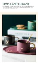 European Luxurious Gold Rim Ceramics Coffee Cups And Saucers Spoon Sets With Gift Box Tea Soy Milk Breakfast Mugs Dessert Plate