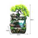 Creative Feng Shui Flowing Water Fountain Desktop Resin Rockery Landscape Waterfall Crafts with 7-Color Led Change Best Gift