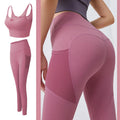 Fitness Women Yoga Set Gym 2-Piece Bras+Seamless Leggings Push Up Pants Exercise Padded Workout Running Suit Sportswear Athletic