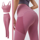Fitness Women Yoga Set Gym 2-Piece Bras+Seamless Leggings Push Up Pants Exercise Padded Workout Running Suit Sportswear Athletic