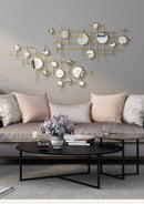 European-style round combination wall decoration mirror wall hanging creative bedroom living room sofa background wall pendant