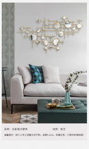 European-style round combination wall decoration mirror wall hanging creative bedroom living room sofa background wall pendant