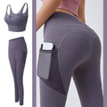 Fitness Women Yoga Set Gym 2-Piece Bras+Seamless Leggings Push Up Pants Exercise Padded Workout Running Suit Sportswear Athletic