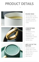 European Luxurious Gold Rim Ceramics Coffee Cups And Saucers Spoon Sets With Gift Box Tea Soy Milk Breakfast Mugs Dessert Plate