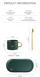 European Luxurious Gold Rim Ceramics Coffee Cups And Saucers Spoon Sets With Gift Box Tea Soy Milk Breakfast Mugs Dessert Plate