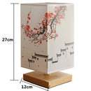 LED Square Decoration Table Lamps Simple Chinese Style Dimmable EU Plug Night Light Fabric Lampshade Bedroom Bedside Lights