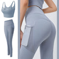 Fitness Women Yoga Set Gym 2-Piece Bras+Seamless Leggings Push Up Pants Exercise Padded Workout Running Suit Sportswear Athletic