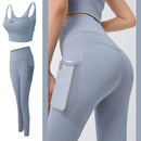 Fitness Women Yoga Set Gym 2-Piece Bras+Seamless Leggings Push Up Pants Exercise Padded Workout Running Suit Sportswear Athletic