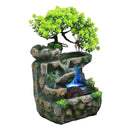 Creative Feng Shui Flowing Water Fountain Desktop Resin Rockery Landscape Waterfall Crafts with 7-Color Led Change Best Gift