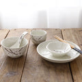 6-Piece Set Japanese Rice Bowl Dishes, Chopsticks, Spoon Ceramic Tableware Household Single Food