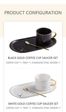 European Luxurious Gold Rim Ceramics Coffee Cups And Saucers Spoon Sets With Gift Box Tea Soy Milk Breakfast Mugs Dessert Plate