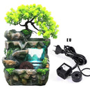 Creative Feng Shui Flowing Water Fountain Desktop Resin Rockery Landscape Waterfall Crafts with 7-Color Led Change Best Gift