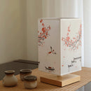 LED Square Decoration Table Lamps Simple Chinese Style Dimmable EU Plug Night Light Fabric Lampshade Bedroom Bedside Lights
