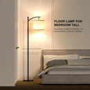 Modern LED Floor Lamp, Standing Arc Floor Lamps with Lantern Lampshade, Tall Reading Light for Bedroom Living Room Office Study