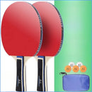 Table Tennis Racket Set with 5-ball Double Racket Beginner Training 2 Sets of Pen-hold and Backhand Racket