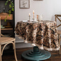 Bohemian Round Tablecloth Geometric Jacquard Cotton Tablecloth Dining Table Tabletop Decor Living Room Bedroom Decoration