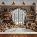 Winter Christmas Tree Photography Backdrop Snowman Giftbox Family Xmas Eve Party Decor Fireplace New Year Background Props