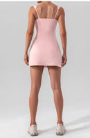 Fitness Suits Yoga Jumpsuits with Chest Pads Tennis Running Short Skirts Sportswear for Women Gym Sports Sets Workout Bodysuits
