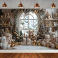 Winter Christmas Tree Photography Backdrop Snowman Giftbox Family Xmas Eve Party Decor Fireplace New Year Background Props