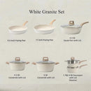 3-7 Pots and Pans Set Nonstick Cookware Sets White Granite Induction Cookware Non Stick Cooking Set W/Frying Pans & Saucepan