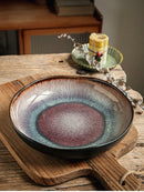 9-inch Irregular Ceramic Dishes Vintage Pasta Dish Ceramic Dishes Household Salad Plate Kitchen Soup Plate Ceramic Dishes