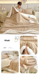 Thickened Coral Fleece Bed Blankets for Winter Warm Soft Imitation Lambs Wool Jacquard Blankets for Bedroom Sleeping Sofa Throw