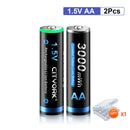 CITYORK 1.5V AA Li ion Rechargeable Battery 3000mWh 1.5 V AA Lithium ion Rechargeable Batteries With1.5V AA AAA Battery Charger