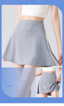 BIVIGAOS Summer Double Stripe Sport Tennis Short Skirts Women Fake Two Piece Stretch Running Fitness Golf A-line Yoga Mini Skirt