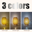 Simple Bamboo Woven Table Lamp Warm Bedroom Study Bedside Art Decorative Desktop Lighting