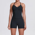Yoga Shorts Sets Shockproof Sports Women Yoga Vest With Built In Bra Fitness Top Gym Beautiful Back Running Workout