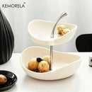 Ceramic Double-Layer & Triple-Layer Fruit Platter for Home And Salon Coffee Table Snacks Desserts Display Ideal Kitchen Decor
