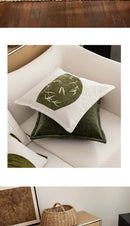 30x50/45x45cm Green Bamboo Throw Pillowcover Chinese Style National Styl Cushion Cover Embroidery Splicing Decoration Pillowcaer