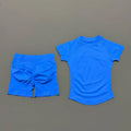 2 Pcs HISTELLO Impact Sports Sets Short Sleeve Seamless Yoga Top Fitness Set Women Workout Running Sports Shorts Gym Suit