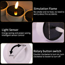 12/24PC Waterproof Solar Candles Candle Tea light Flickering Flameless Candles Electronic Solar LED Nightlight Garden Solar Lamp