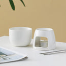 Ceramic Chocolate Fondue Pot Tea Light Porcelain Melting Pot Butter Warmer for Kitchen Candy Dessert Caramel Appliances