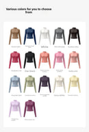 Outdoor Sports Jacket Running Fitness Long Sleeved Women Slim Yoga Clothes Quick Dry Zipper Cardigan Stand Up Collar Skinny Coat