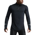 Mens Sports T-Shirt Sportswear Long Sleeve Running Gym Compression Shirt Half-zip Pullover Top Stand-up Collar Men Workout Tee
