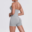 Yoga Shorts Sets Shockproof Sports Women Yoga Vest With Built In Bra Fitness Top Gym Beautiful Back Running Workout