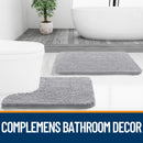 HAPIHAPPY New Chenille Bathroom Rug Mat Extra Soft Thick Absorbent Shaggy Bath Mats Non-Slip Machine Wash Dry Plush Bath Rugs
