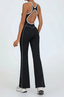 Women Jumpsuits Flare Pants Yoga Sets Workout Clothing Bodysuit with Pad Activewear