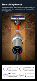 ABIR VC205 Cordless Handheld Vacuum Cleaner,27000PA,Touch Screen,Smart Dust Sensor,Auto Speed Control for Home Bed Carpet Clean