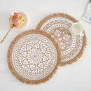 Round Placemat Table Non-Slip Jute Mats for Dining Table Decoration Accessories Kitchen Placemats Coffee Coasters Party Dinner