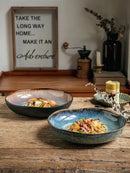 9-inch Irregular Ceramic Dishes Vintage Pasta Dish Ceramic Dishes Household Salad Plate Kitchen Soup Plate Ceramic Dishes