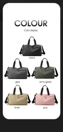 Solid Fitness Bags Zipper Large Capacity Oxford Travel Bags  Thickened Fabric High Capacity Waterproof Luggage Sports Bags