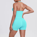 Yoga Shorts Sets Shockproof Sports Women Yoga Vest With Built In Bra Fitness Top Gym Beautiful Back Running Workout