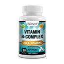 Vitamin B Complex Supplement, Containing Folic Acid and Vitamin C, Supports Energy, Immune Health, Antioxidant Supplement