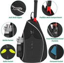 Tennis Bag, Tennis Sling Backpack Crossbody Water Resistant for Men Women, Compatible for Pickleball Badminton Rackets